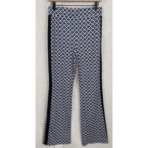NWT Anthropologie Maeve Pull On Bootcut Pants Blue Motif High Rise Women's Small